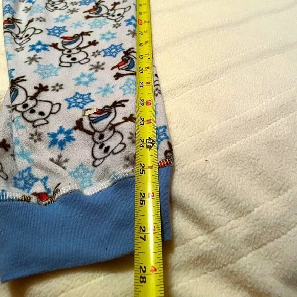 Disney Frozen Olaf SNOWMAN and SNOWFLAKE print hooded hoodie onesie one piece - Picture 12 of 16